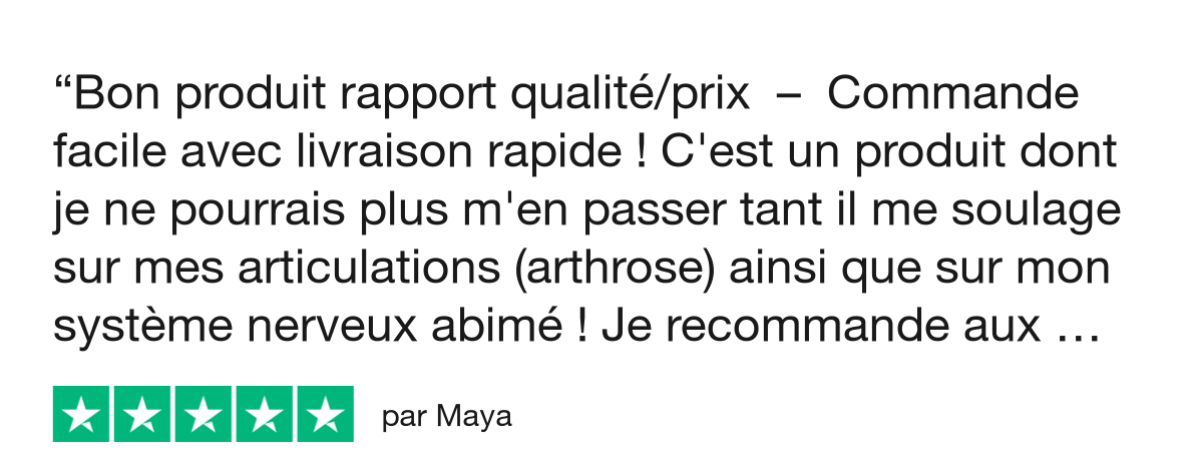 AV - Trustpilot Review - Maya (douleurs, service)